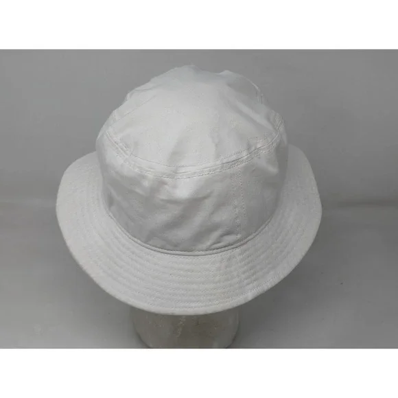 Adidas Aeroready‎ Bucket Hat Women White Canvas Pink Embroidered Lettering - Picture 3 of 9